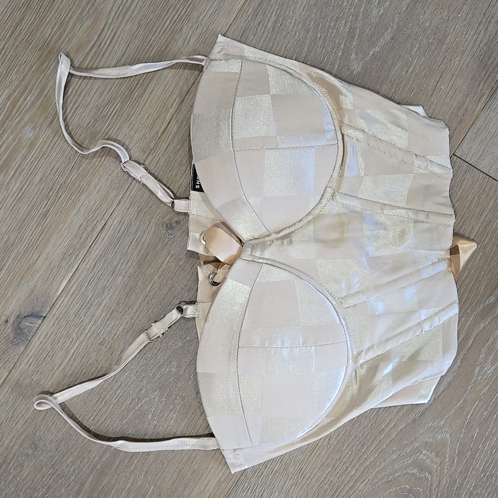 Shein Women's XS Lace-up Bralette Crop Top Corsette